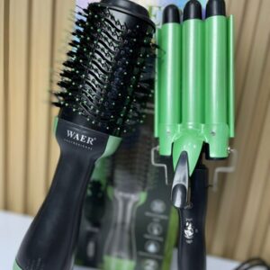 Combo WAER Profesional – Cepillo Secador + Pinza RIZADORA