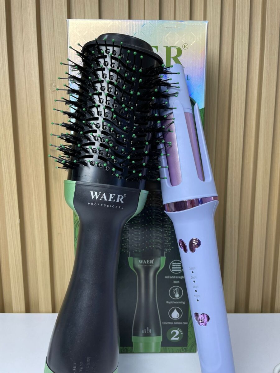 Combo WAER 038 – Cepillo Secador + Rizador Automático